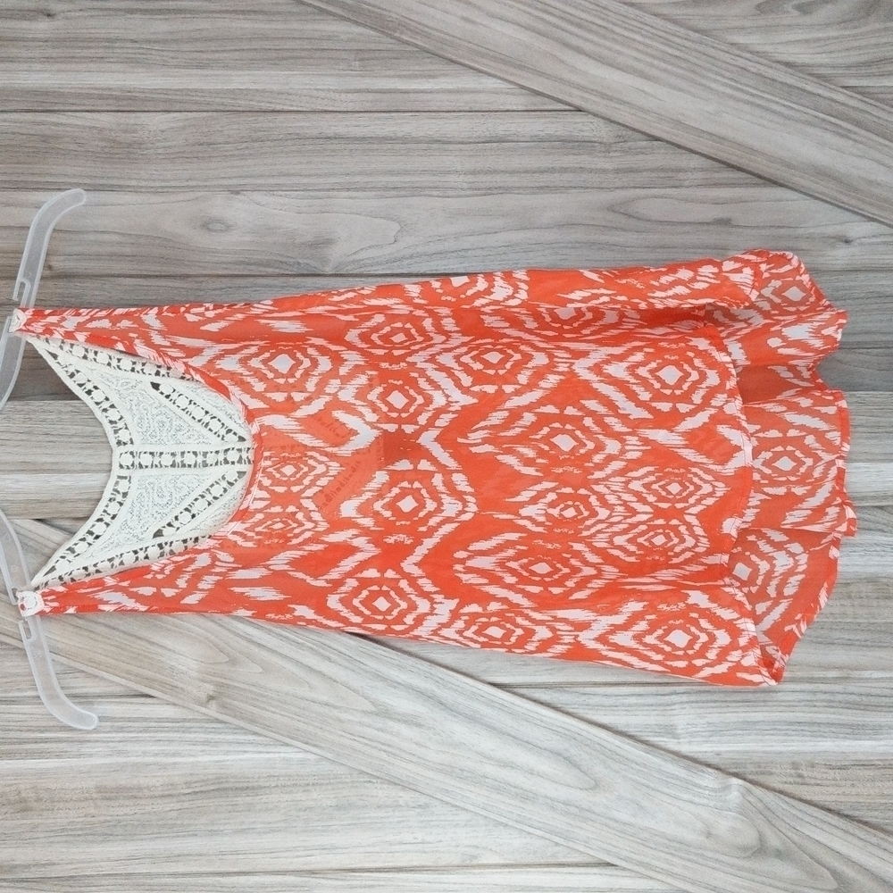Annabelle Women's Geometric Shape Tank w/Lace Back Size Small